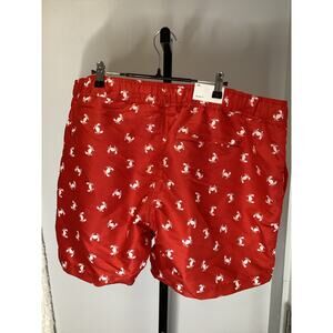 Onia Mens Charles 5 Swim Trunks - Micro Crabs MSB01-40 Red/White - Size XXL New